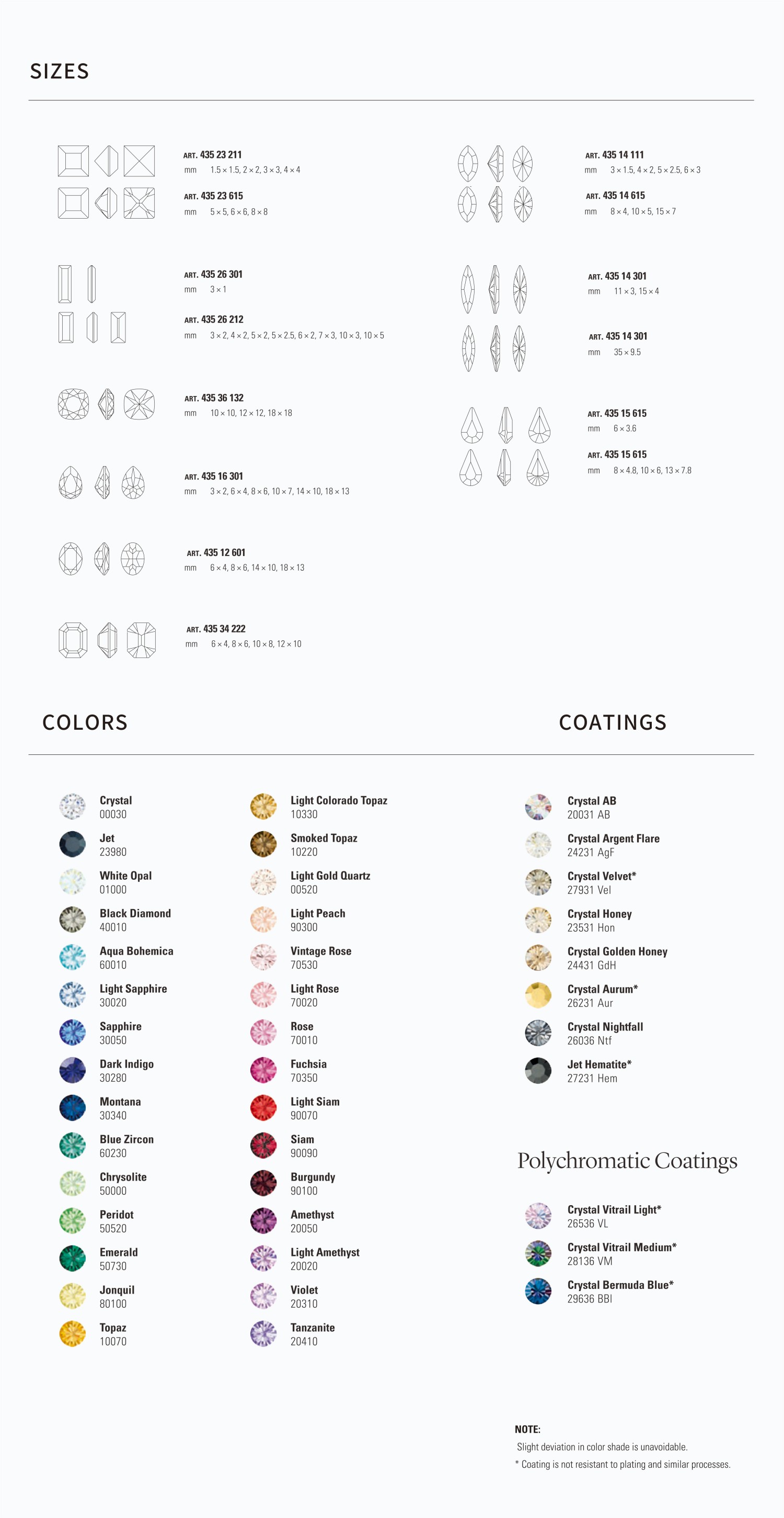 Fancy Stones MAXIMA Colors Card