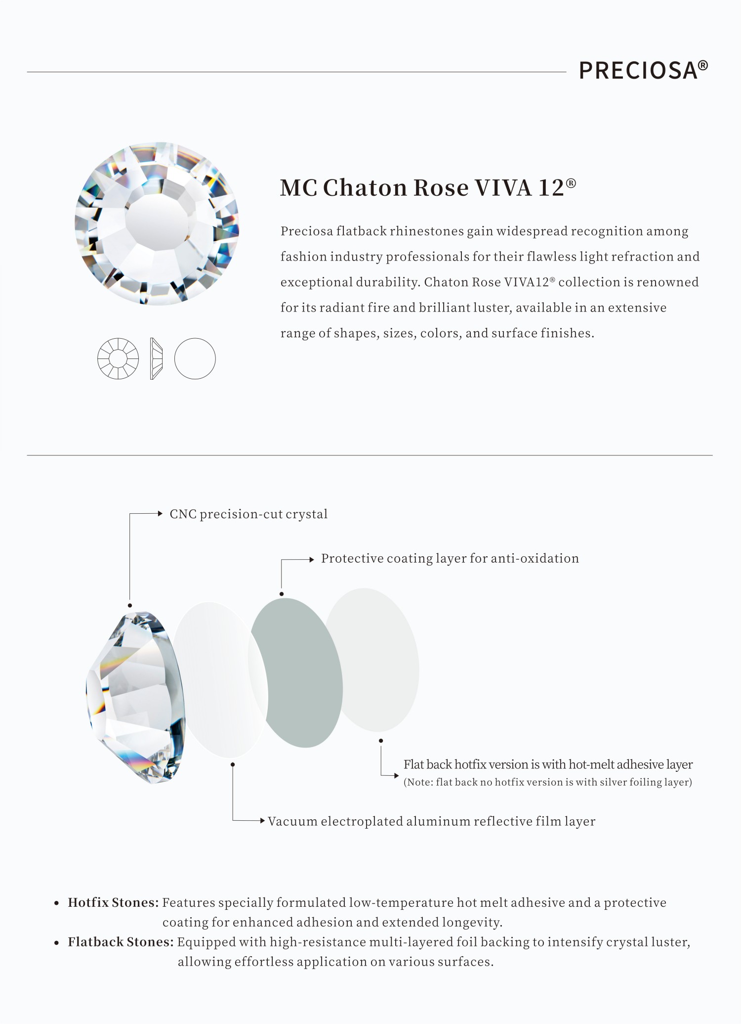 Preciosa Chaton Rose VIVA12