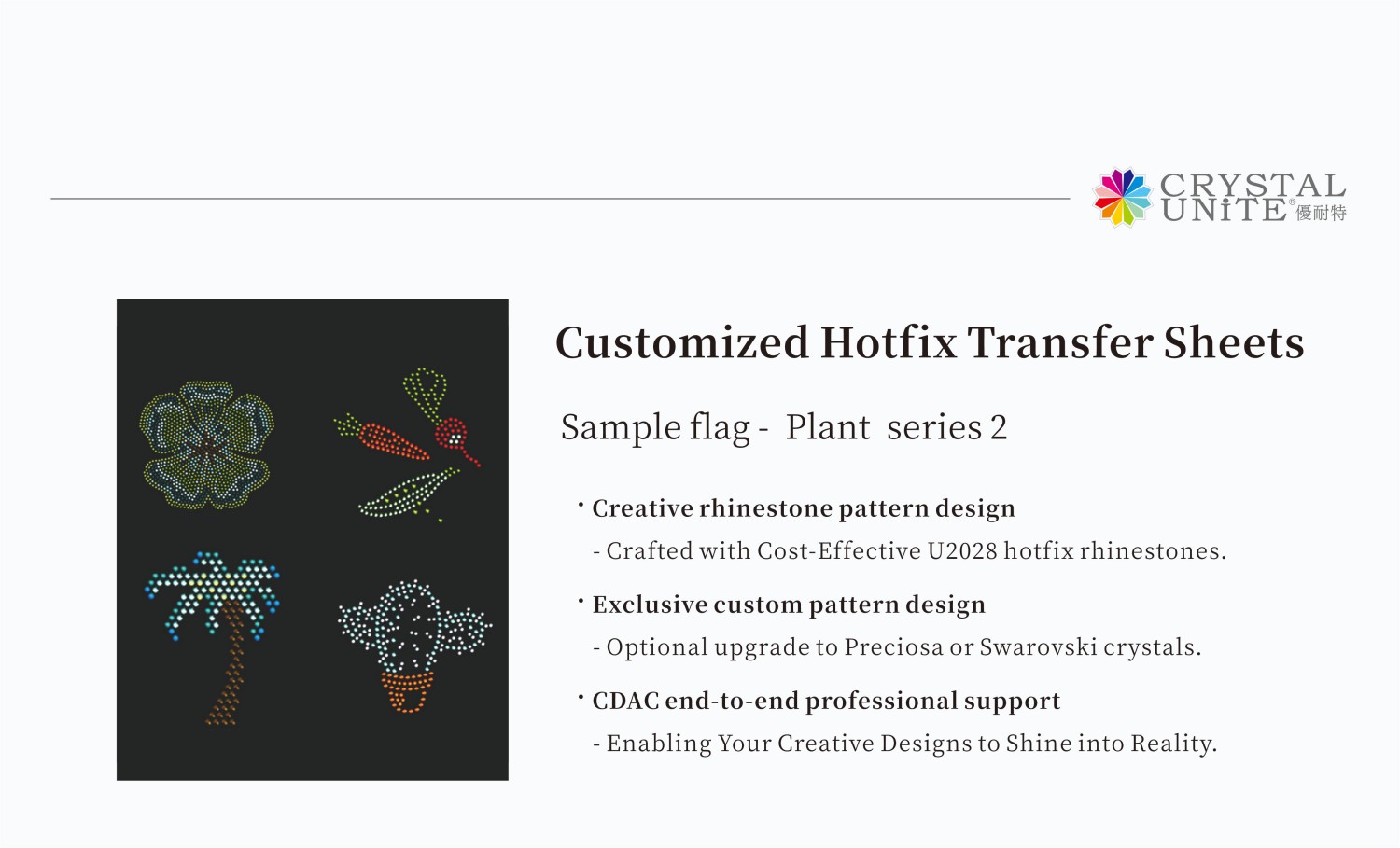 Custom Hotfix Rhinestone Transfer Sheets for B2B