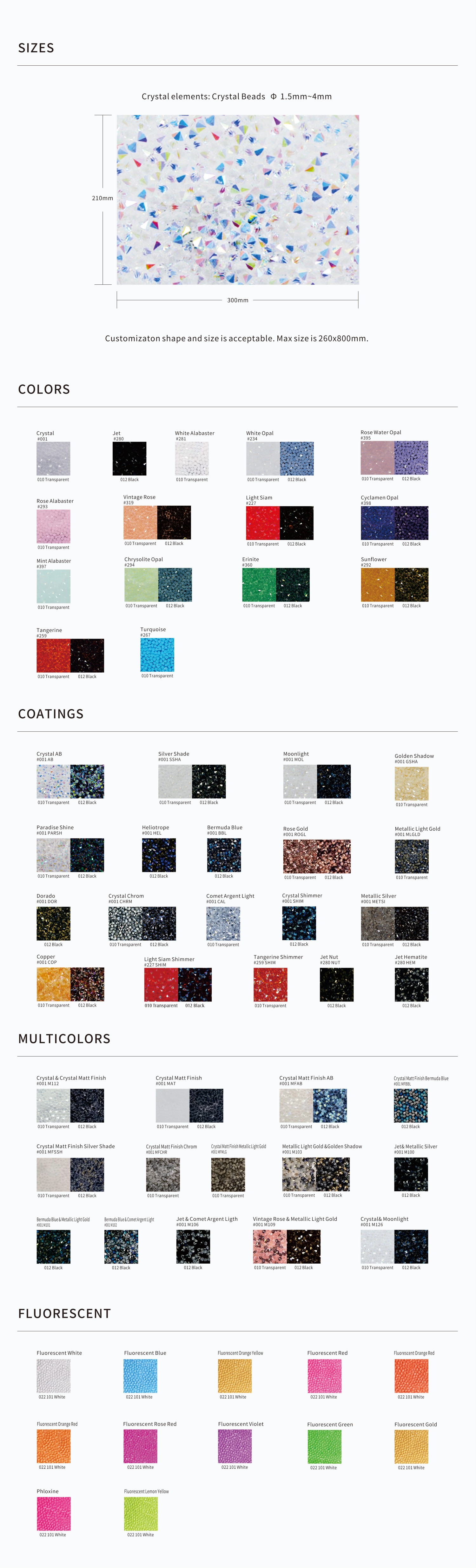 Crystal Sheets Colors