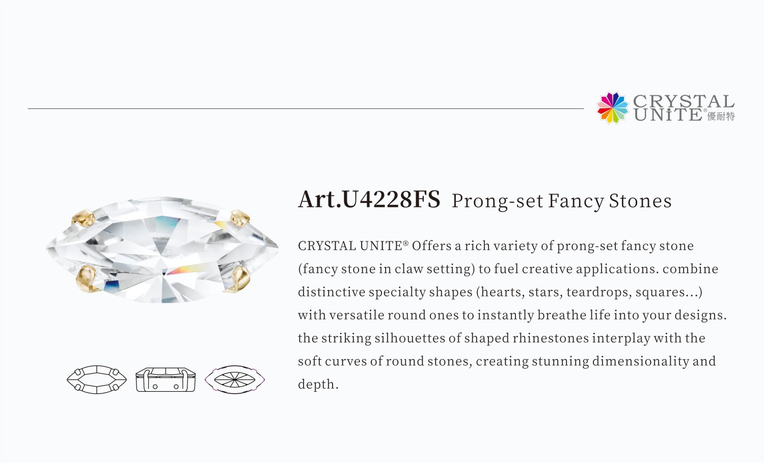 Rhinestone with Prong Settings