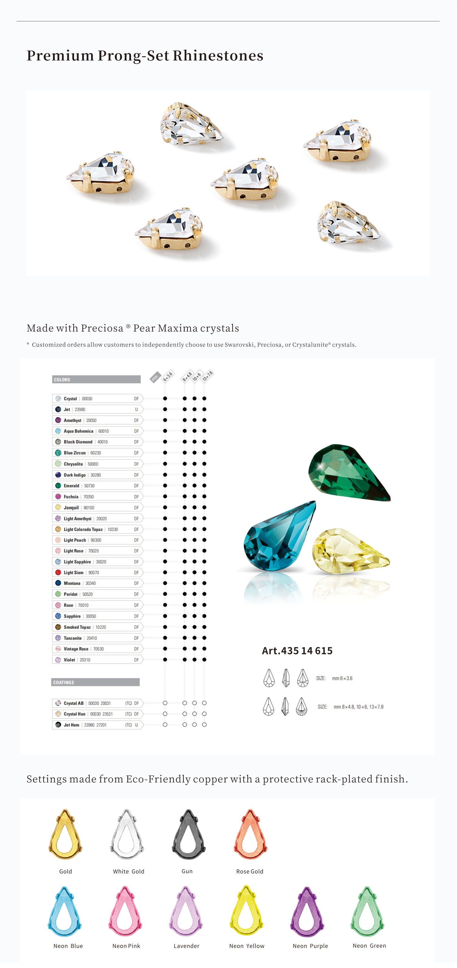 Rhinestone Setting Prongs - quality advantage