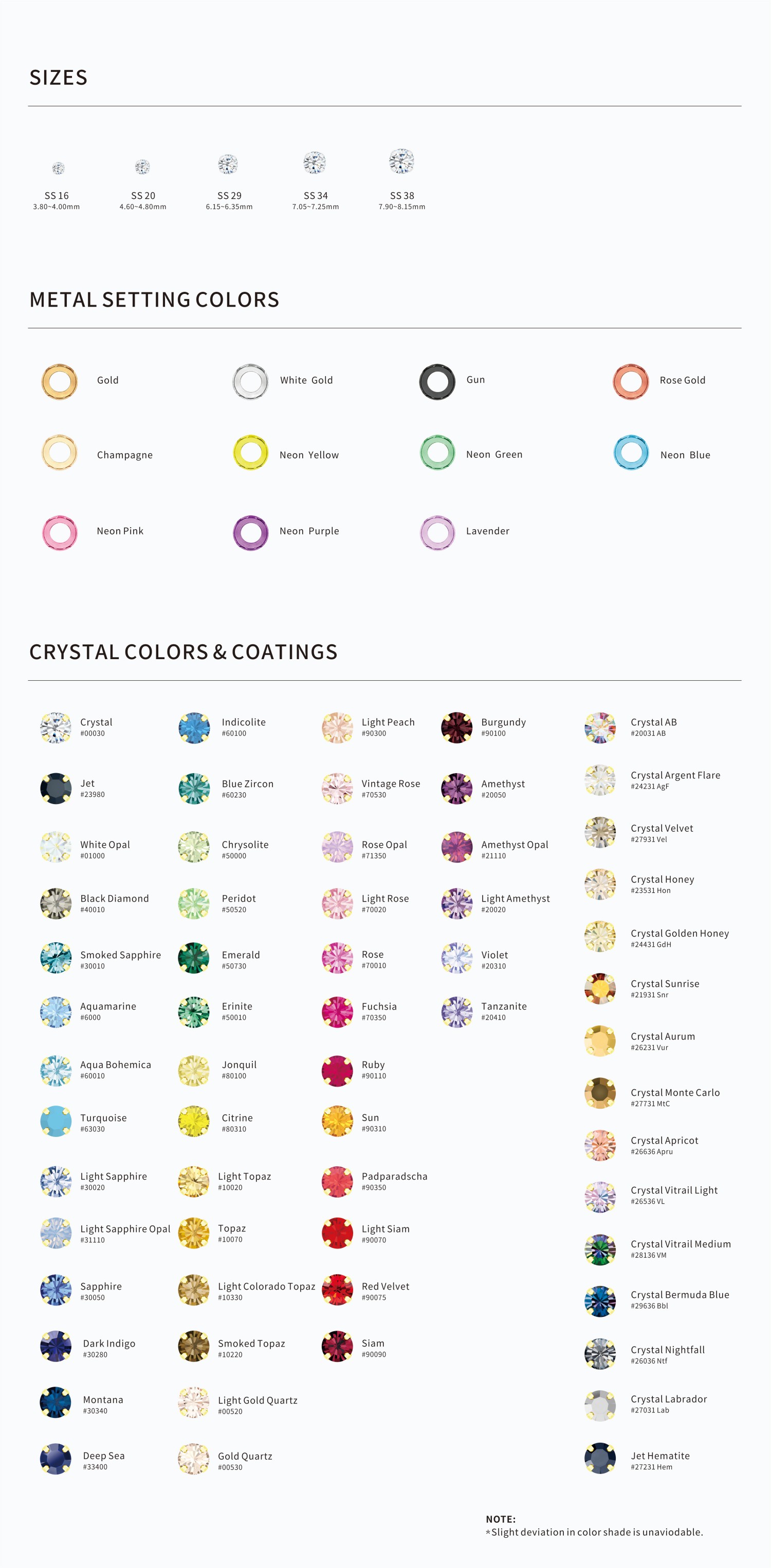 Prong Set Rhinestones - classical - size and colors