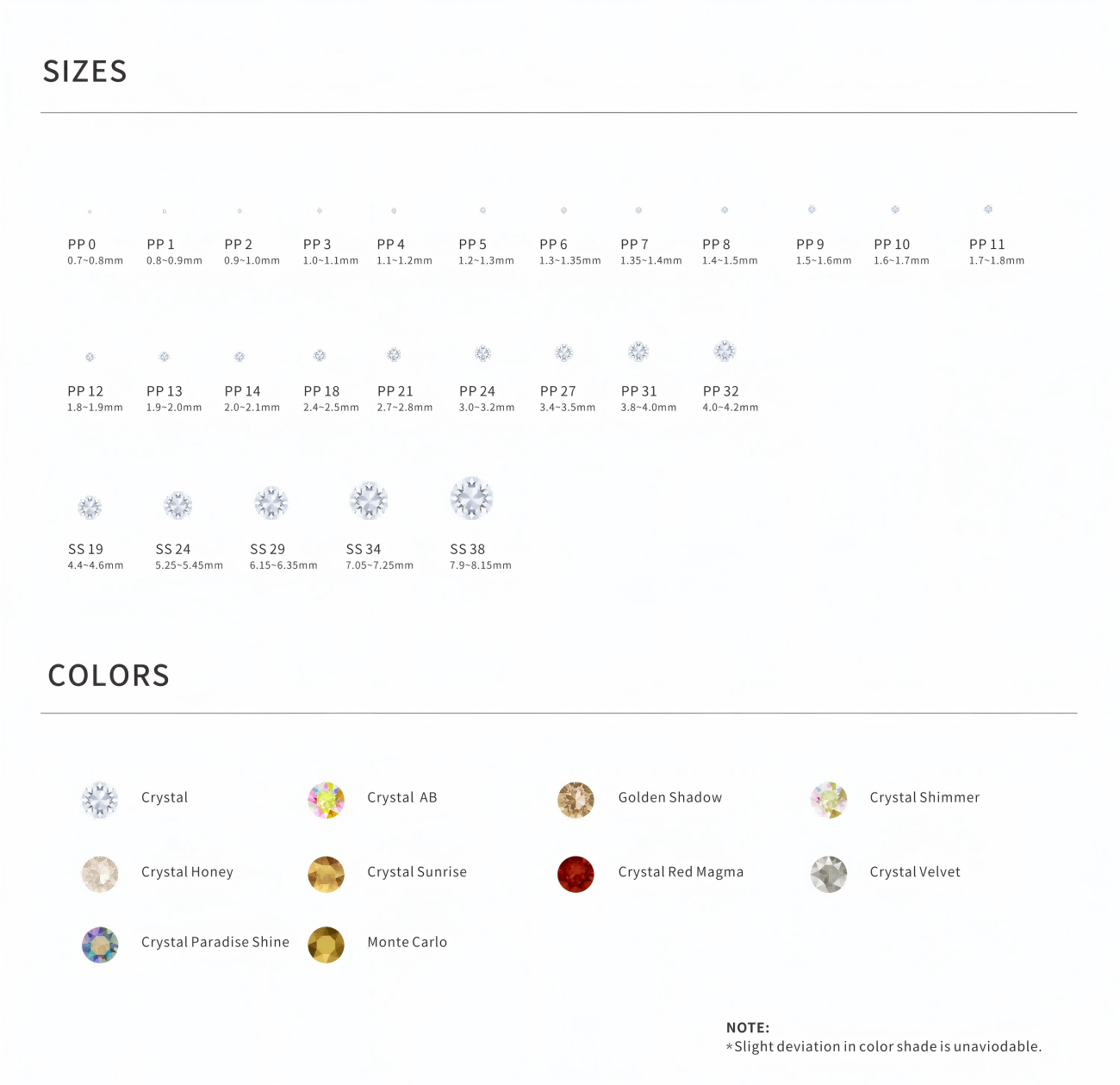 U1088 Pointed Back Rhinestone Colors