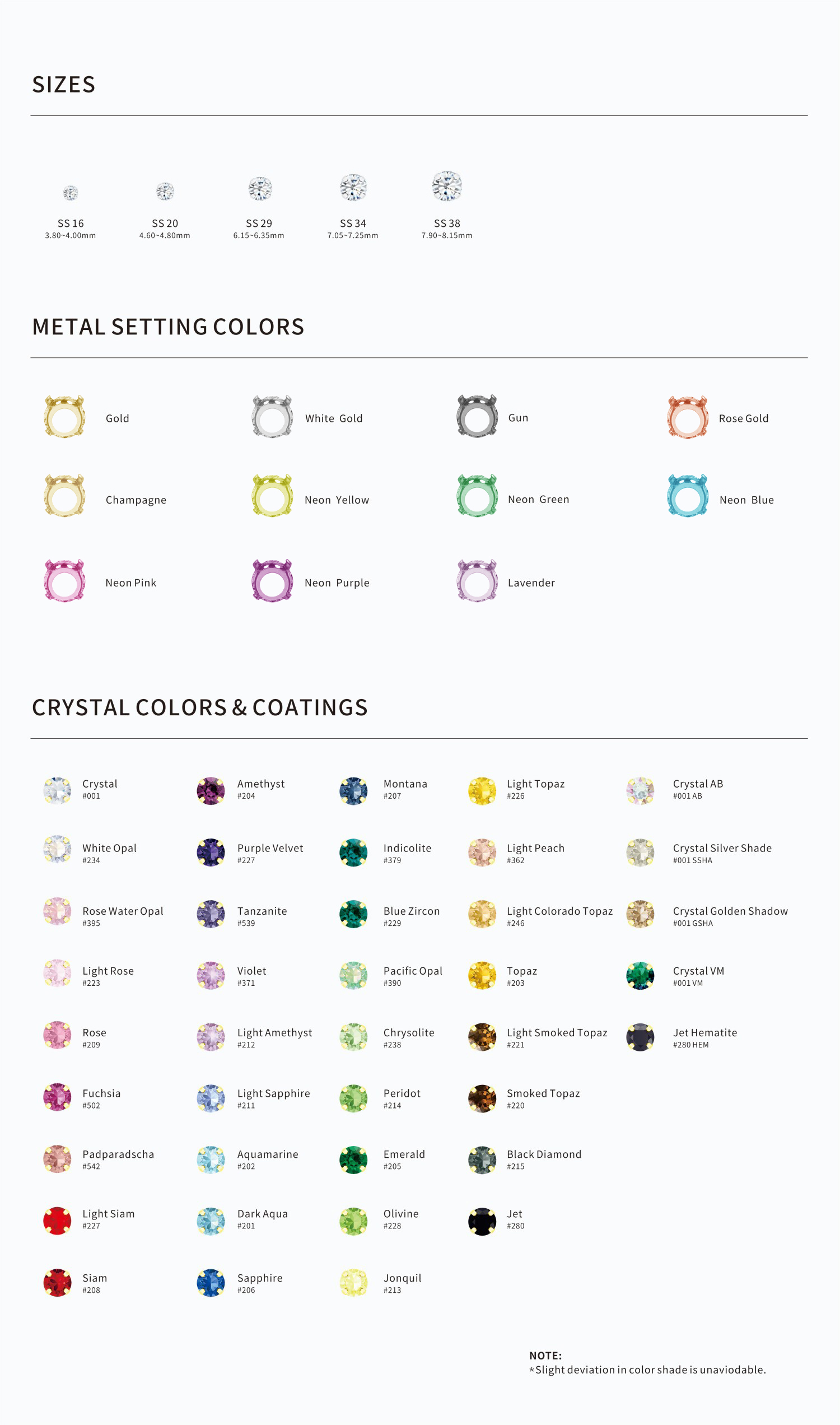 Prong Set Rhinestones - classical- size & color